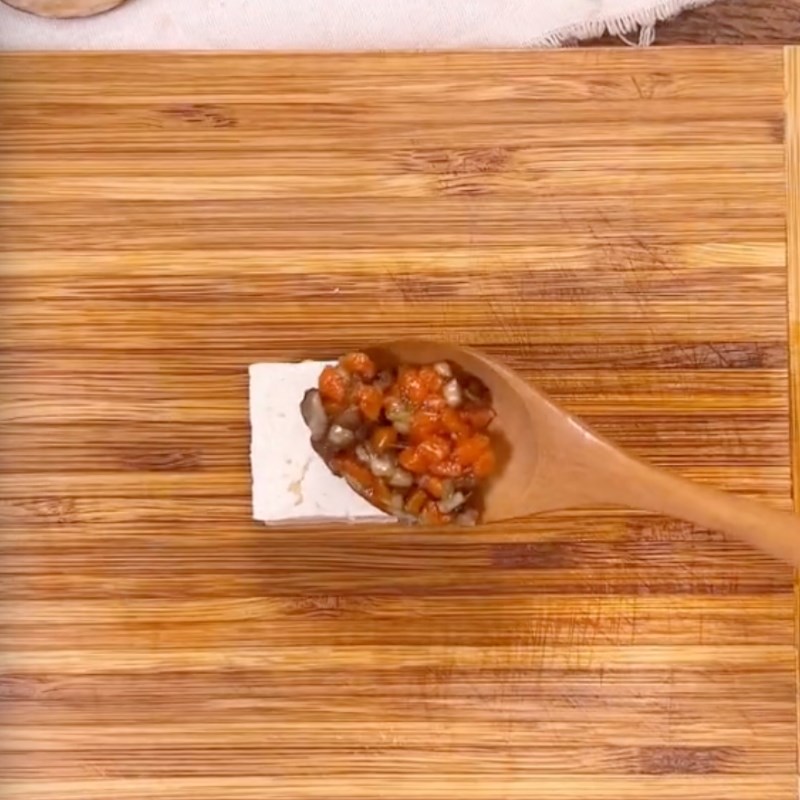 Bước 3 Đậu hũ cuộn nhân nấm Đậu hũ hấp nấm (Công thức được chia sẻ bởi Tiktok Bếp chay XANH)