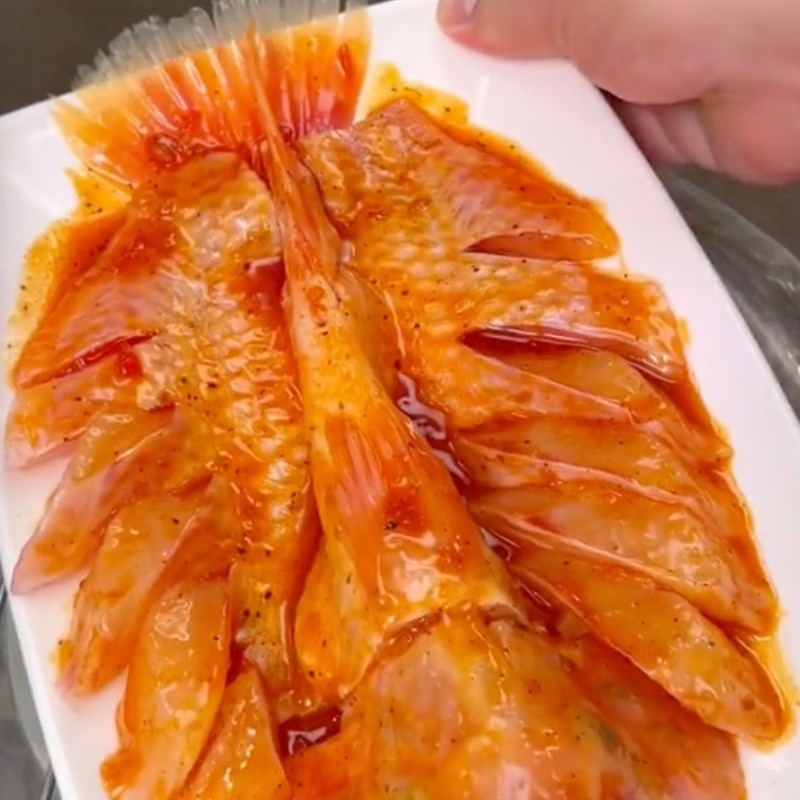 Bước 4 Hấp cá Cá diêu hồng xốt cay hấp cuốn bánh tráng