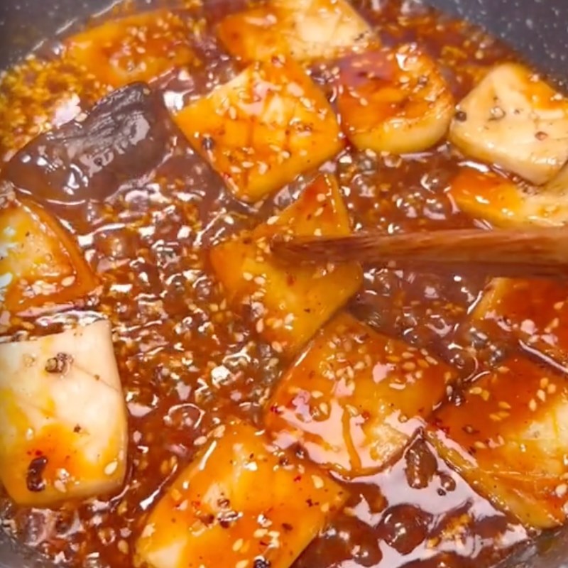 Bước 5 Nấm đùi gà sốt mè rang Nấm đùi gà sốt mè