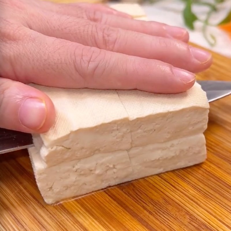 Bước 1 Sơ chế nguyên liệu Đậu hũ hấp nấm (Công thức được chia sẻ bởi Tiktok Bếp chay XANH)