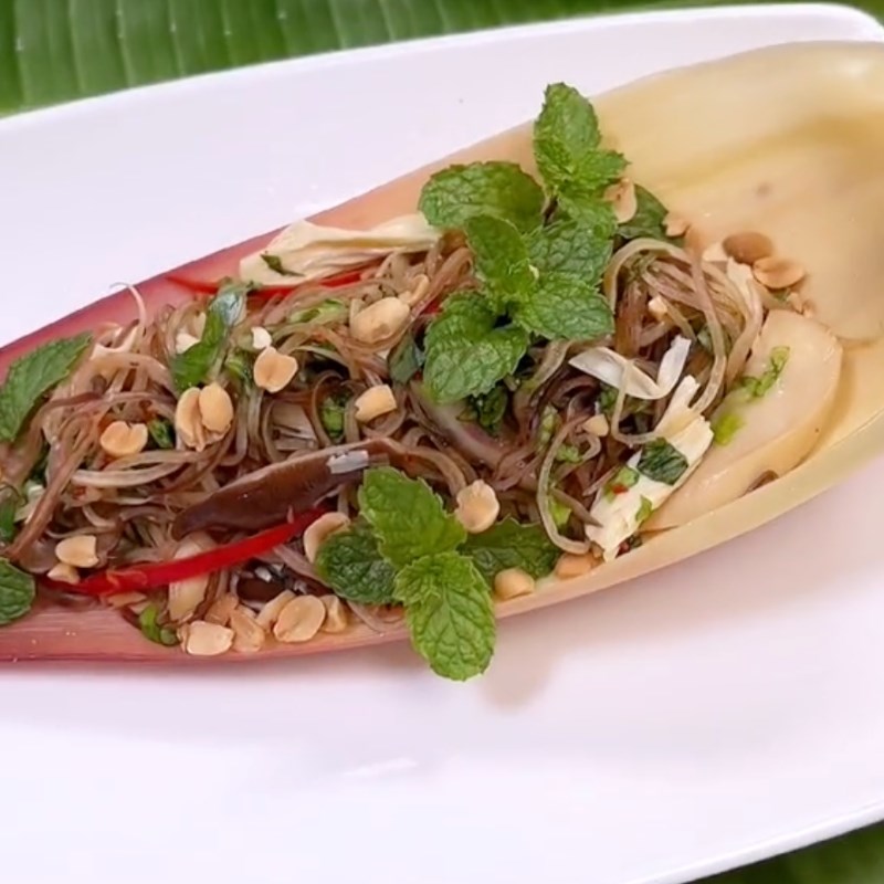 Bước 5 Thành phẩm Gỏi hoa chuối trộn nấm đùi gà