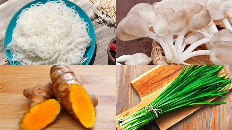 Nguyên liệu làm bún xào nghệ