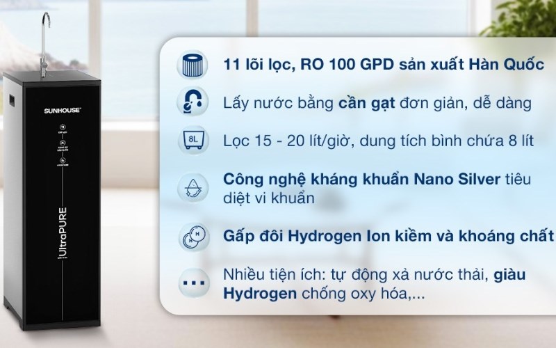 Máy lọc nước RO Sunhouse UltraPURE SHA8800KL 11 lõi