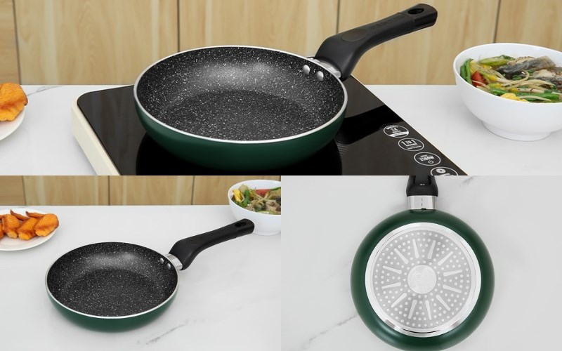 Chảo nh&ocirc;m chống d&iacute;nh v&acirc;n đ&aacute; đ&aacute;y từ 20 cm Sunhouse SH20G