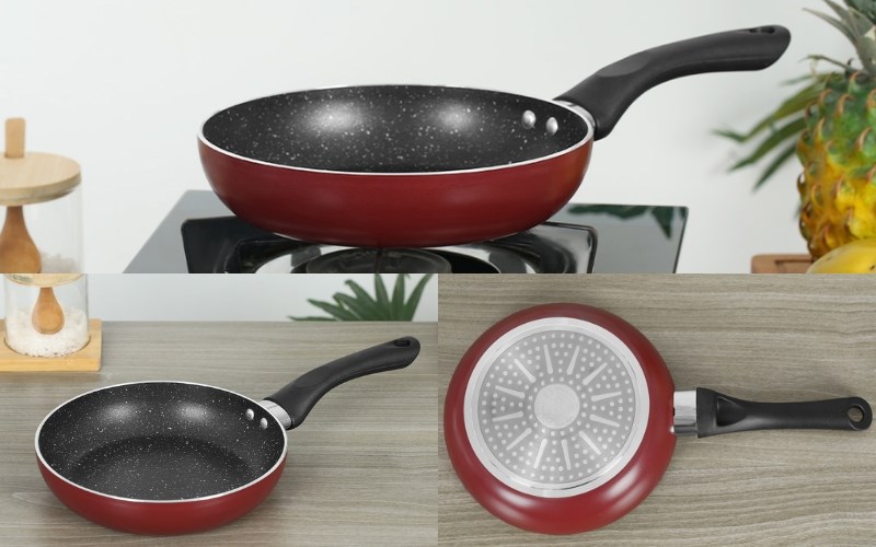 Chảo nh&ocirc;m chống d&iacute;nh v&acirc;n đ&aacute; đ&aacute;y từ 20 cm Sunhouse SH1120MR