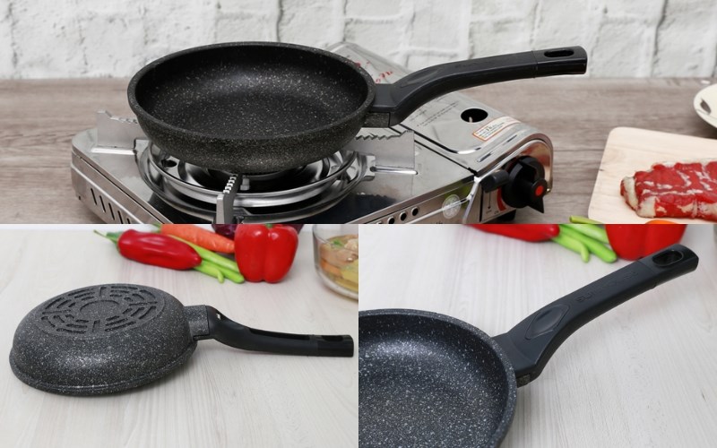 Chảo nh&ocirc;m chống d&iacute;nh v&acirc;n đ&aacute; 18 cm Sunhouse SBD18