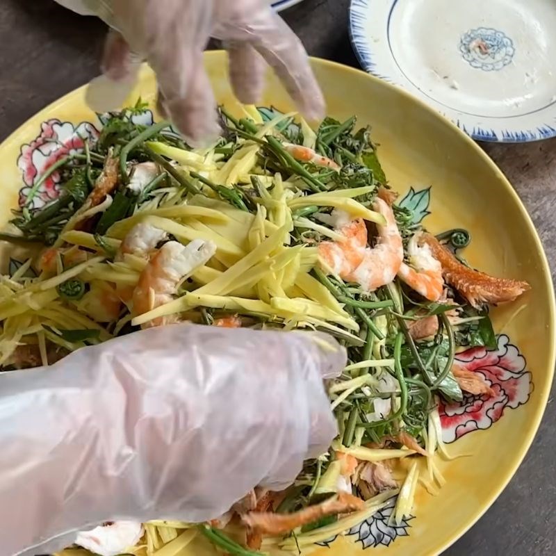 Bước 7 Trộn gỏi Gỏi đọt choại khô cá lóc tôm