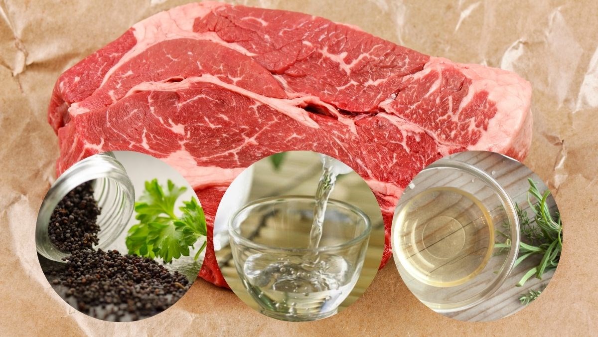 Ướp bò bít tết với giấm