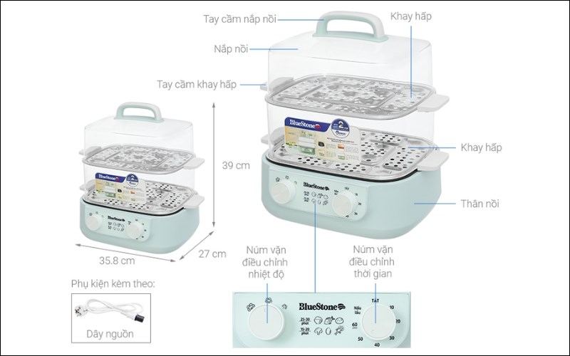 Nồi lẩu hấp đa năng BlueStone MPB-7235 15 l&iacute;t