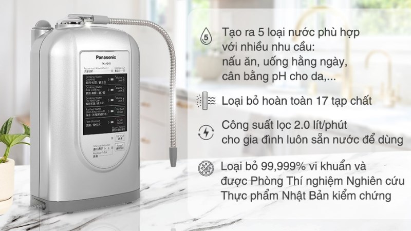 M&aacute;y lọc nước điện giải ion kiềm Panasonic TK-AS45 3 tấm điện cực