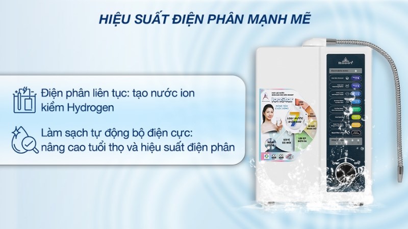 Máy lọc nước điện giải ion kiềm ROBOT IonStar 5X 2 lõi 5 tấm điện cực