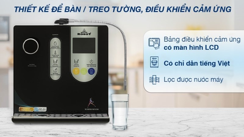 Máy lọc nước điện giải ion kiềm nóng nguội ROBOT IonSmart 38X 2 lõi 3 tấm điện cực