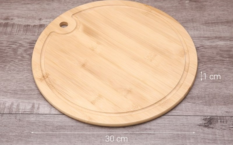 Thớt tre th&aacute;i tr&ograve;n 30 cm Delites SC2007-NHAT