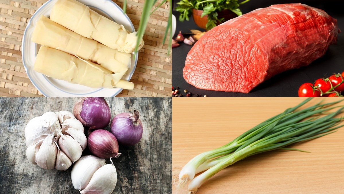 Nguyên liệu món ăn cách làm món bò xào măng chua