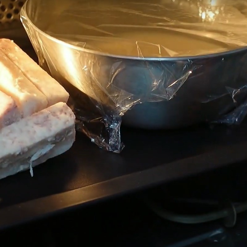 Bước 2 Làm nhân mochi Bánh trung thu mochi khoai môn trứng muối