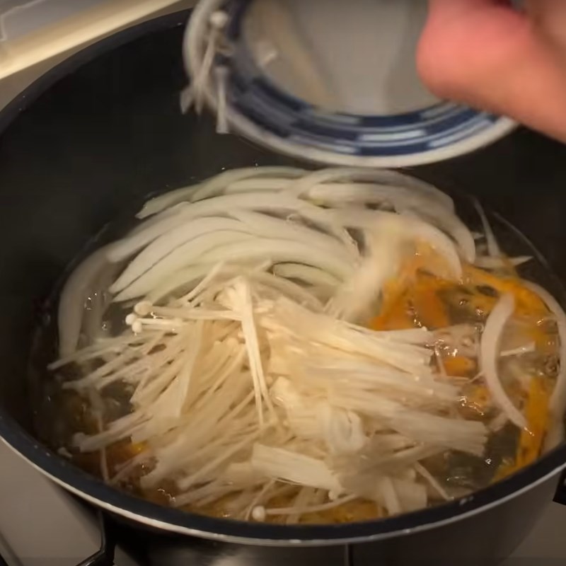 Bước 2 Nấu súp trứng miso Súp trứng miso