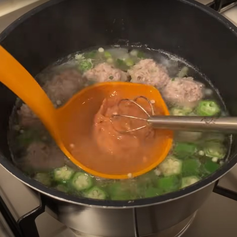 Bước 3 Nấu súp miso thịt viên Súp miso thịt viên