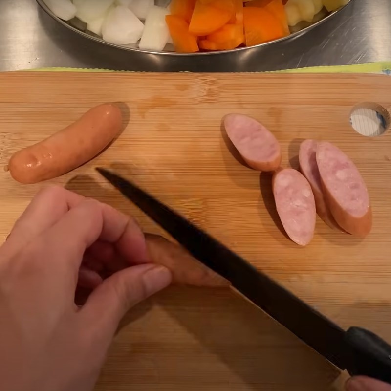 Bước 1 Sơ chế nguyên liệu Súp miso sữa tươi