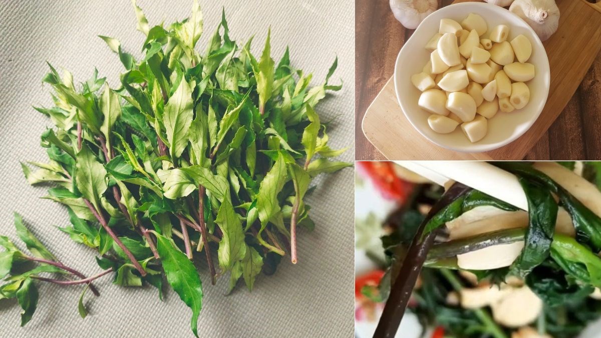 Rau lủi xào tỏi Rau lủi xào tỏi