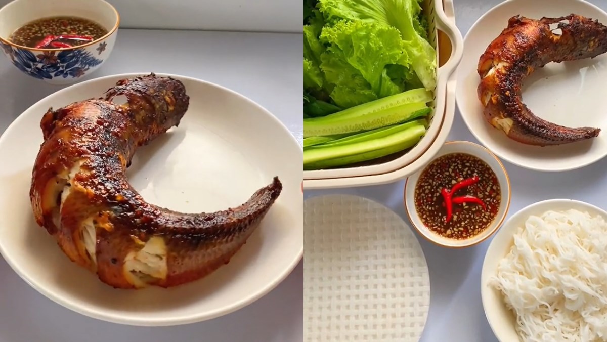 Cá lóc nướng sa tế bằng nồi chiên không dầu