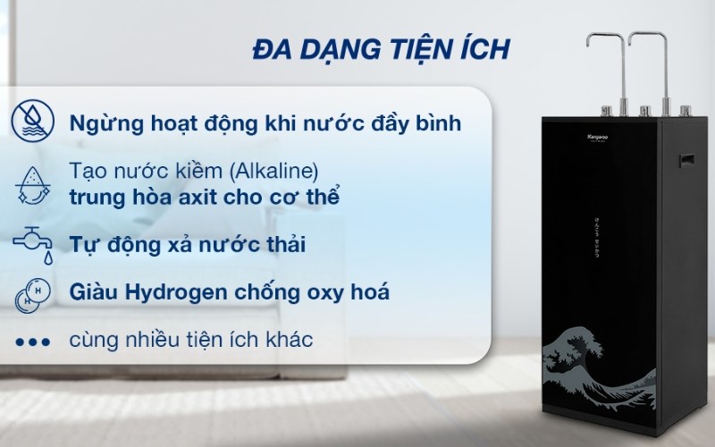 M&aacute;y lọc nước RO n&oacute;ng nguội lạnh Hydrogen Kangaroo KG10A12 10 l&otilde;i