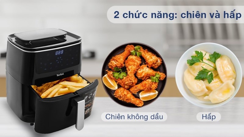 Nồi chi&ecirc;n kh&ocirc;ng dầu kết hợp hấp Tefal FW201815 6.5 l&iacute;t