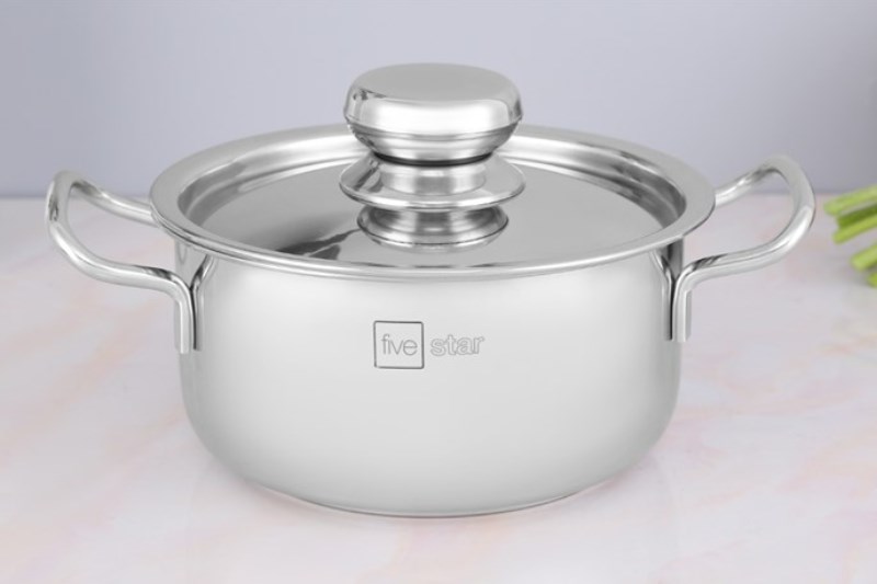 Nồi inox 3 đ&aacute;y nắp inox 16 cm Fivestar FSN16-SW