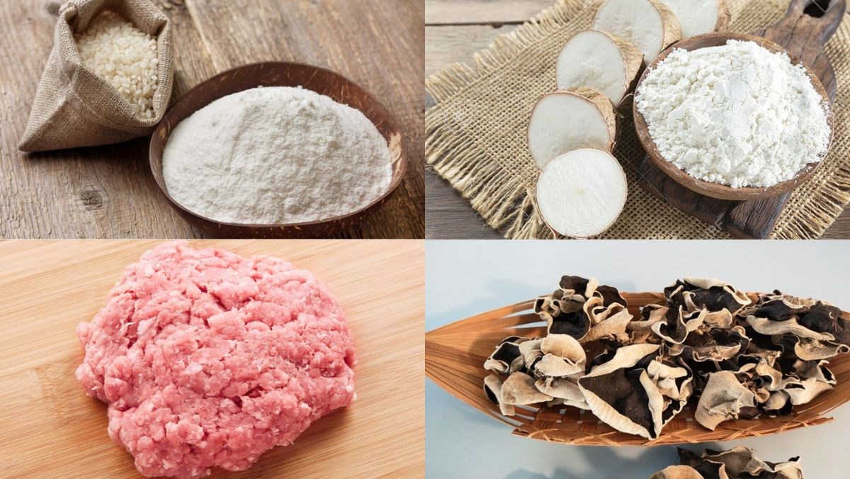 Nguyên liệu món ăn thử ngay cách làm bánh cuốn bắc bằng chảo chống dính có nắp đậy