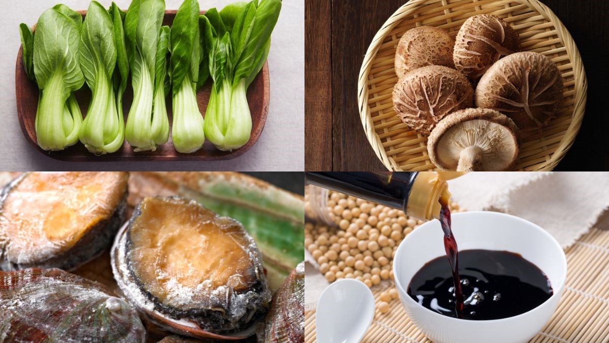 Nguyên liệu món ăn cách làm bào ngư xào nấm đông cô bằng chảo chống dính sâu lòng có nắp