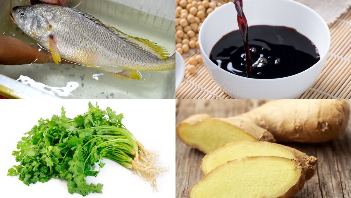 Nguyên liệu món ăn cách làm cá sủ hấp xì dầu để thưởng thức 