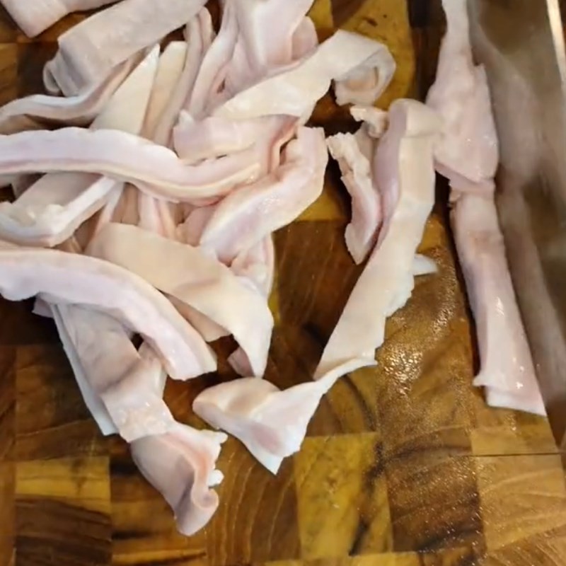 Bước 1 Sơ chế nguyên liệu Bao tử xào thập cẩm