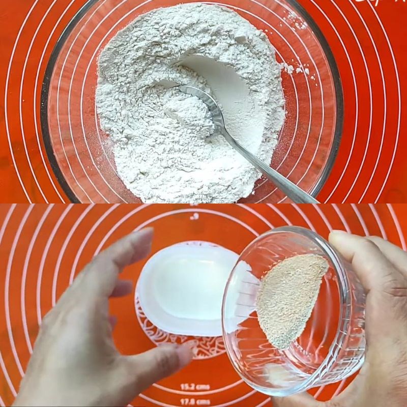 Bước 1 Trộn bột làm vỏ bánh Bánh phi sữa