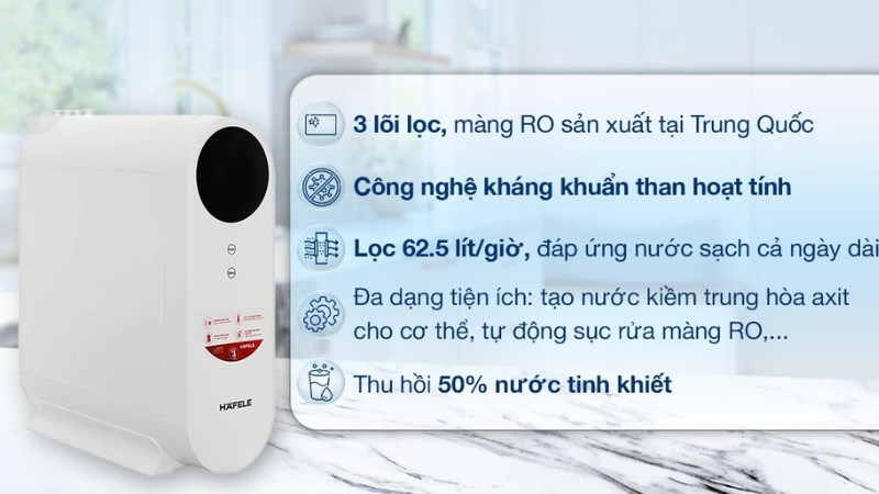 M&aacute;y lọc nước RO Hafele HWP-UNT400D 3 l&otilde;i