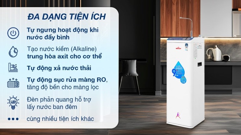 M&aacute;y lọc nước RO n&oacute;ng nguội Hydrogen ROBOT HydroMegaPlus-9X 9 l&otilde;i