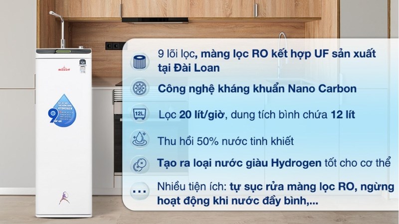 M&aacute;y lọc nước RO Hydrogen ROBOT HydroMega-9X 9 l&otilde;i