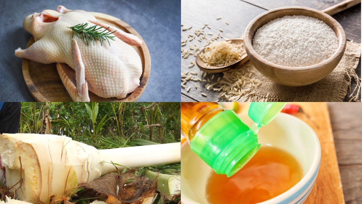 Nguyên liệu món ăn bánh xèo vịt