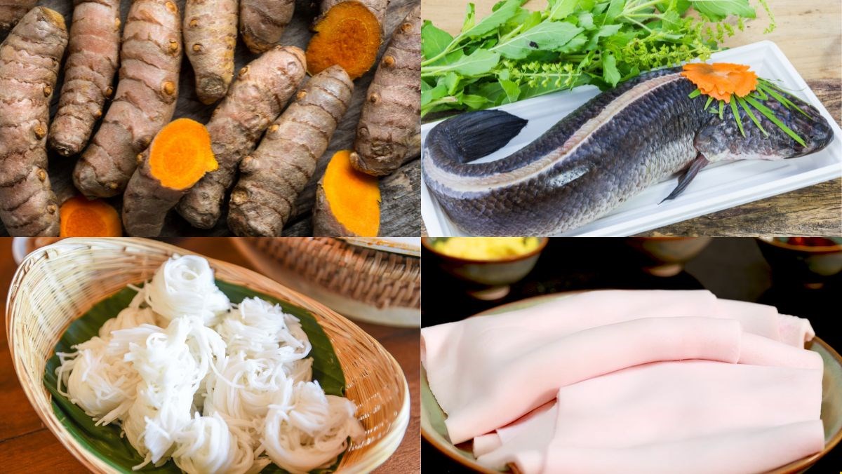 Nguyên liệu món ăn bún xiêm lo