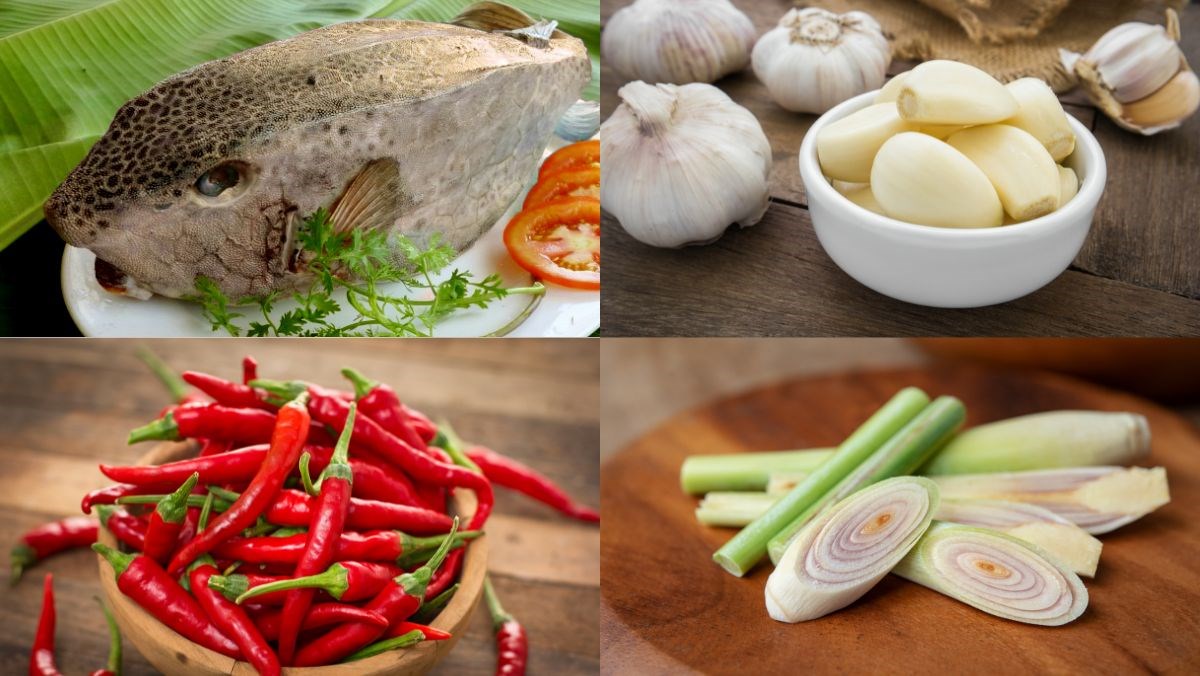 Nguyên liệu món ăn cá bò hòm nướng