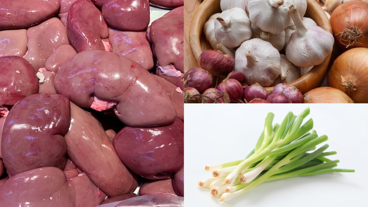 Nguyên liệu món ăn cách làm cật heo cháy tỏi