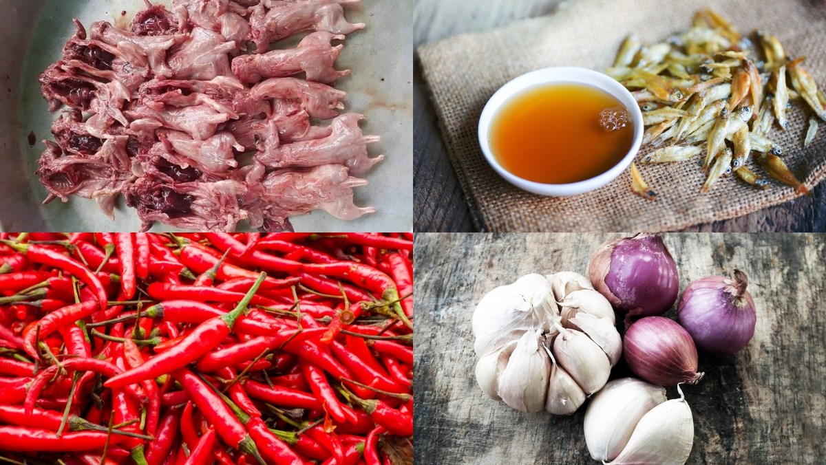 Nguyên liệu món ăn 2 cách làm chuột chiên nước mắm, chuột chiên sả ớt