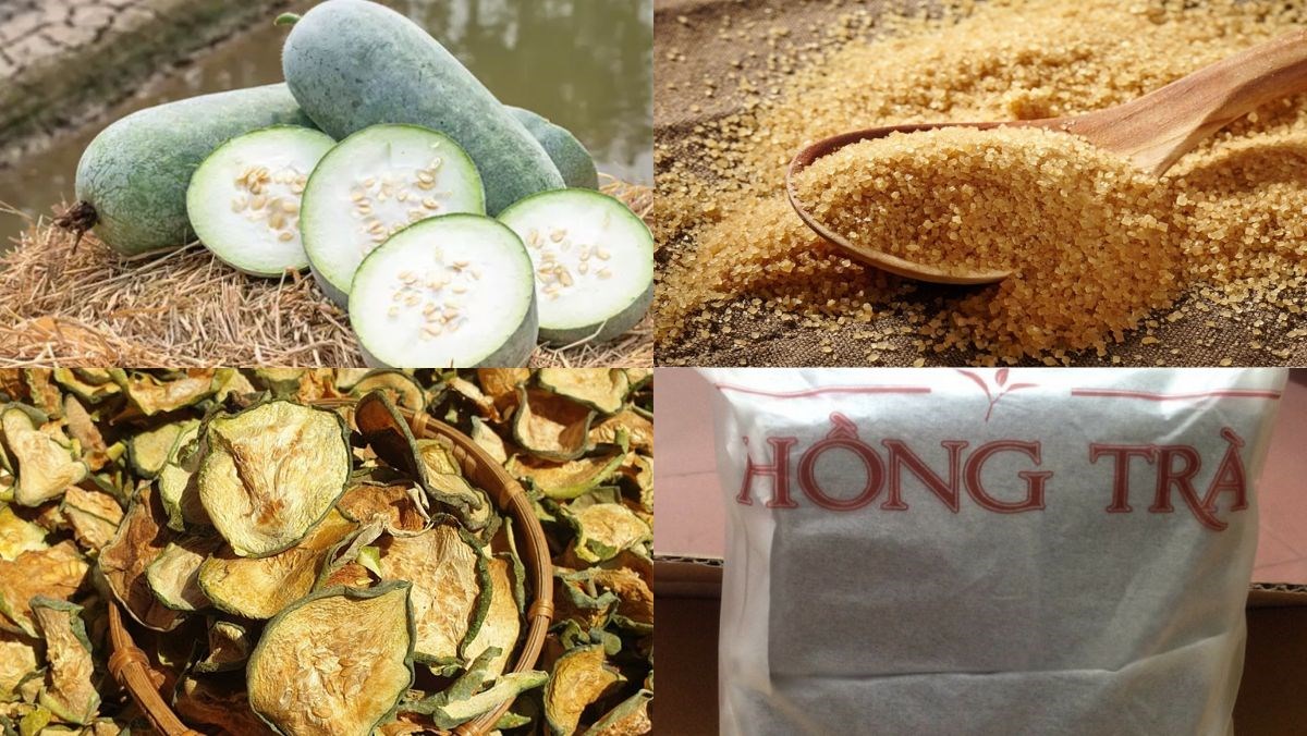 Nguyên liệu món ăn hồng trà bí đao