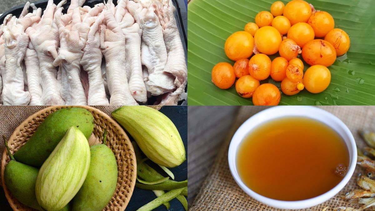Nguyên liệu món ăn trứng non sốt thái