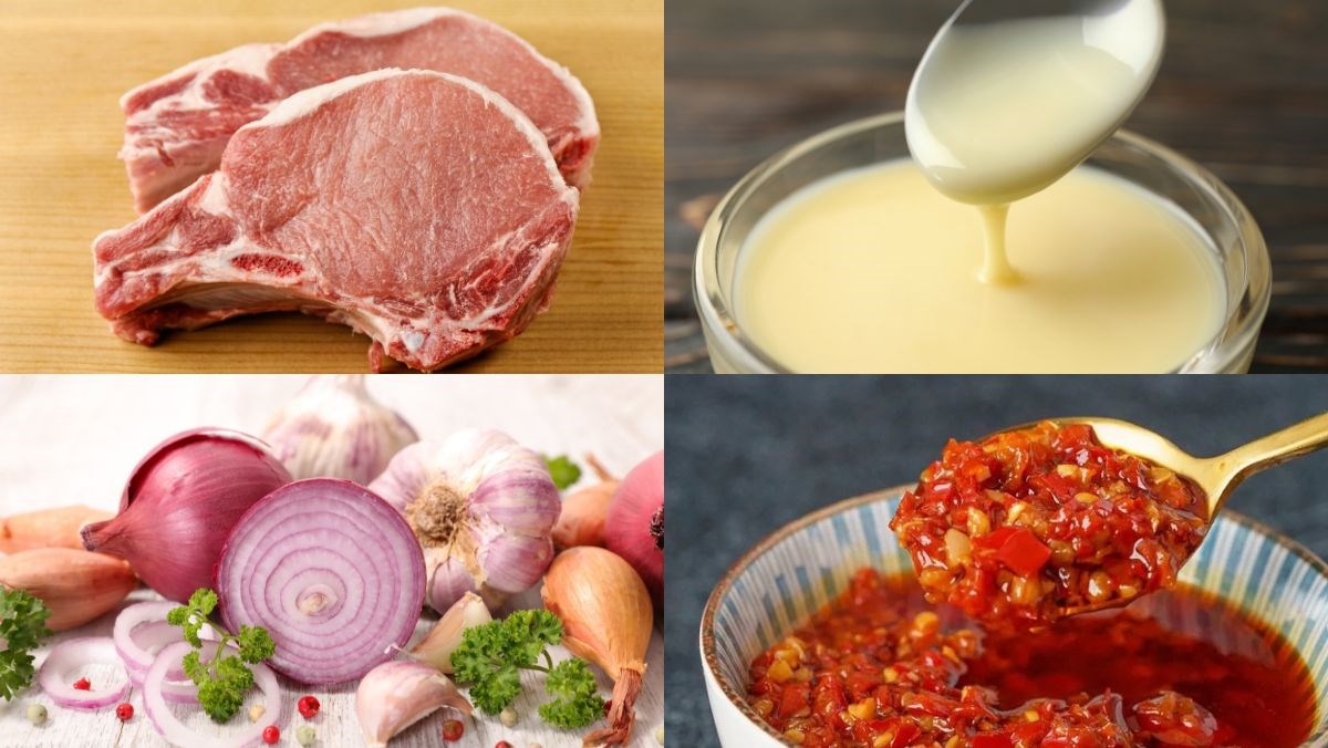 Nguyên liệu món ăn ướp thịt cốt lết chiên