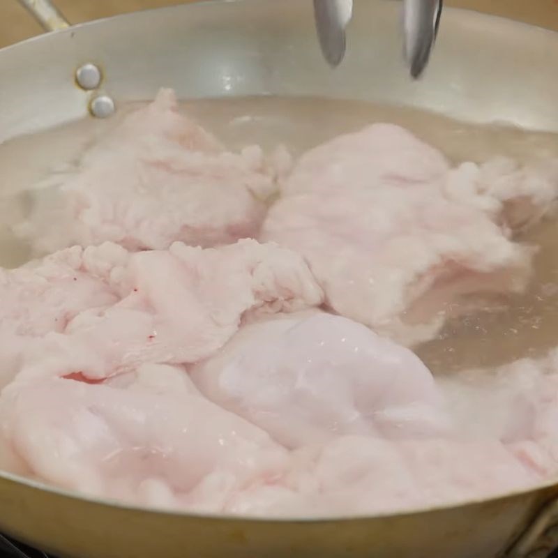 Bước 1 Chần mỡ lá Cách thắng mỡ heo