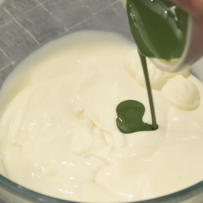 Bước 5 Làm kem cheese matcha Bánh sinh nhật matcha