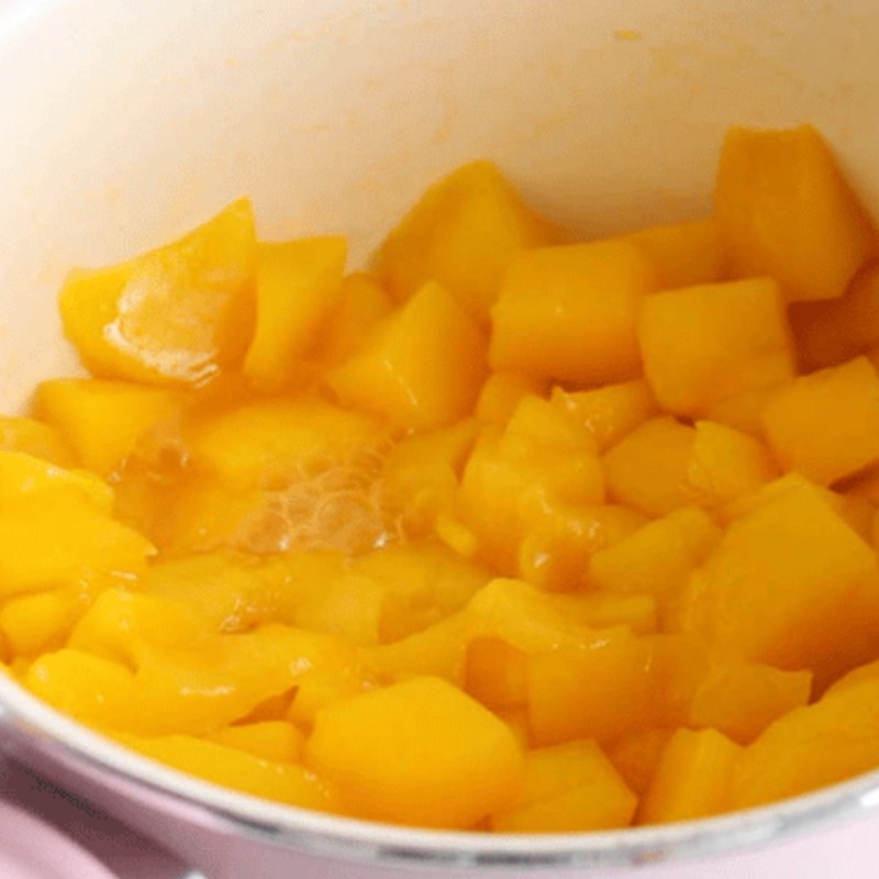 Bước 1 Làm mứt xoài Matcha xoài latte