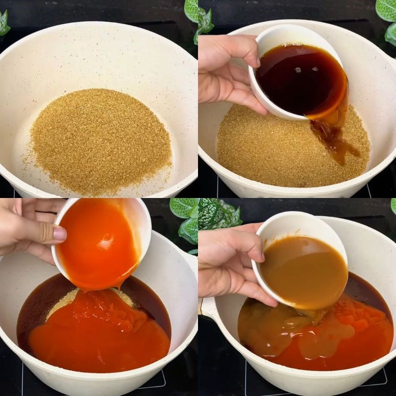 Bước 1 Nấu nước sốt thái Trứng non sốt thái