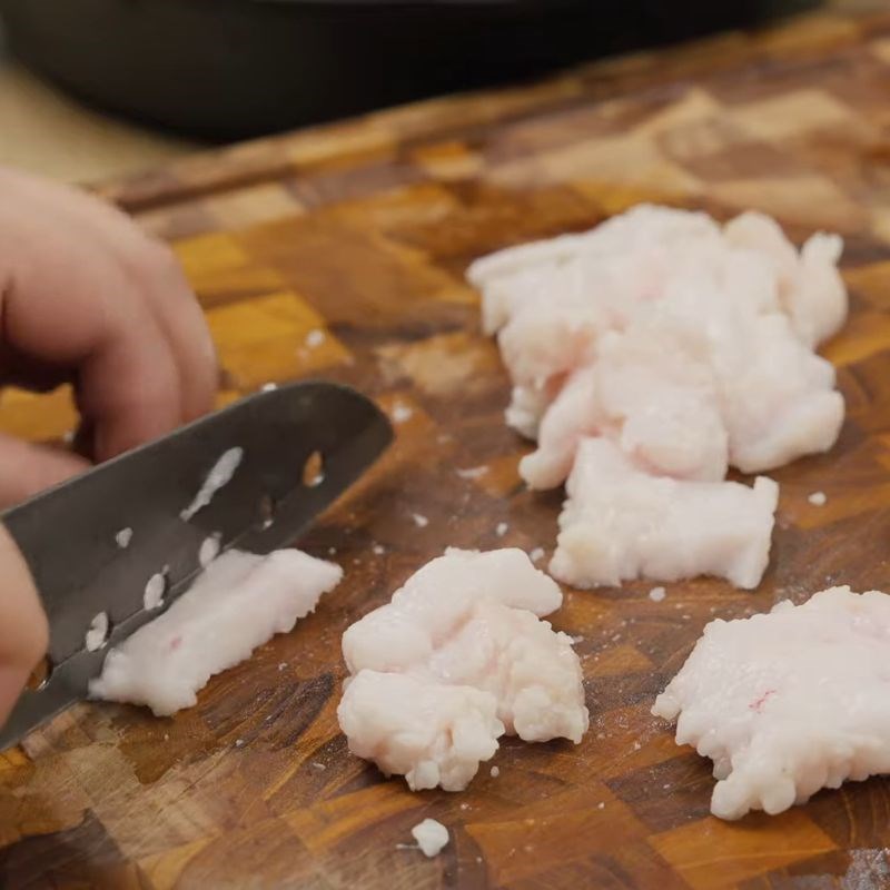 Bước 2 Thái mỡ heo Cách thắng mỡ heo