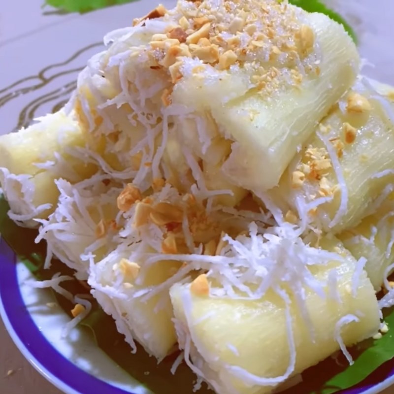Bước 5 Thành phẩm Sắn hấp nước cốt dừa