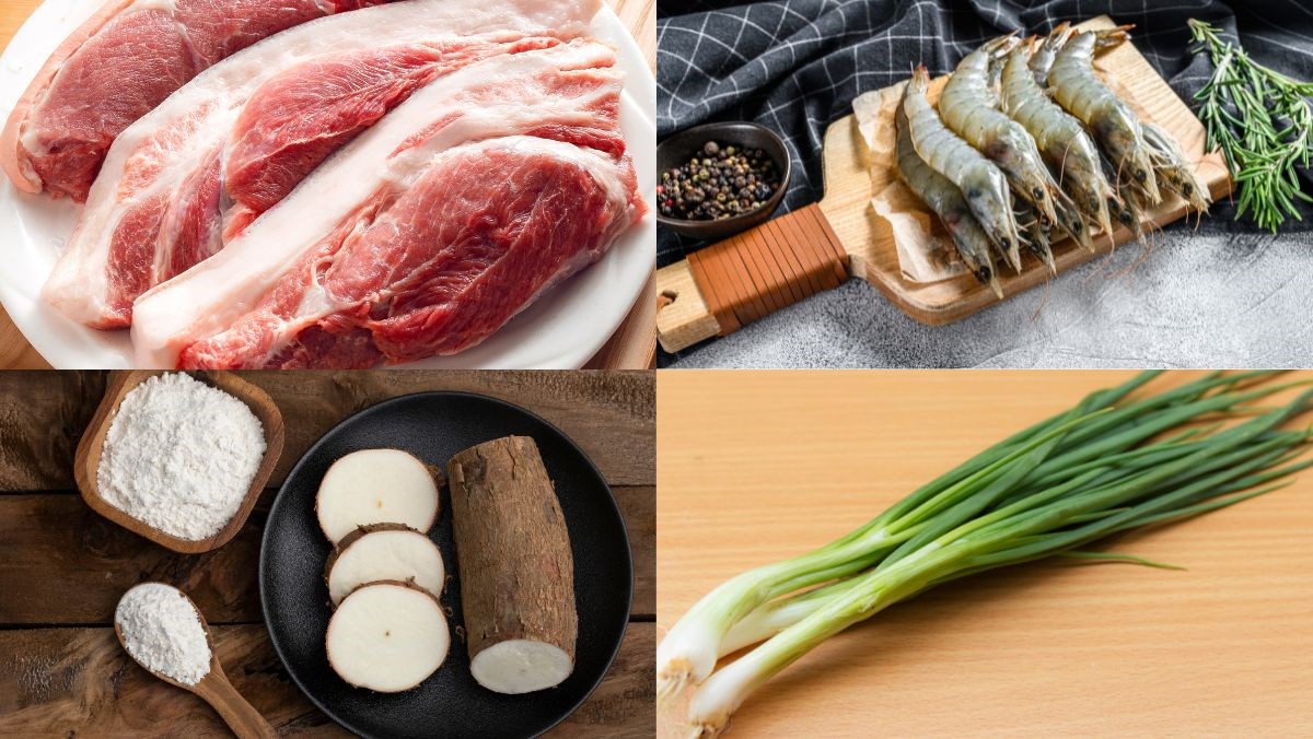 Nguyên liệu món ăn bánh bột lọc lười